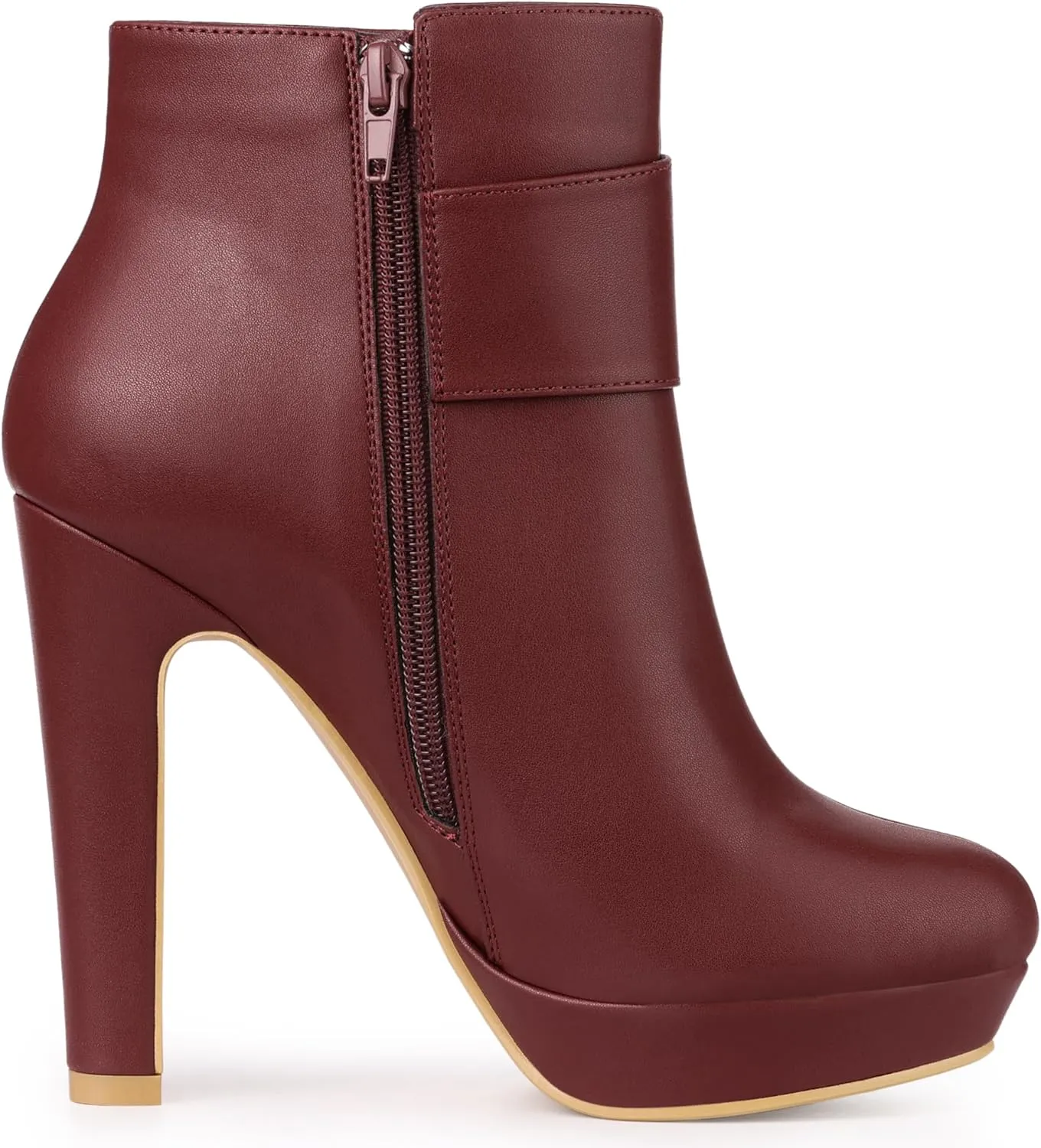 Allegra K Women's Chunky High Heels Platform Bow Decor Ankle Boots