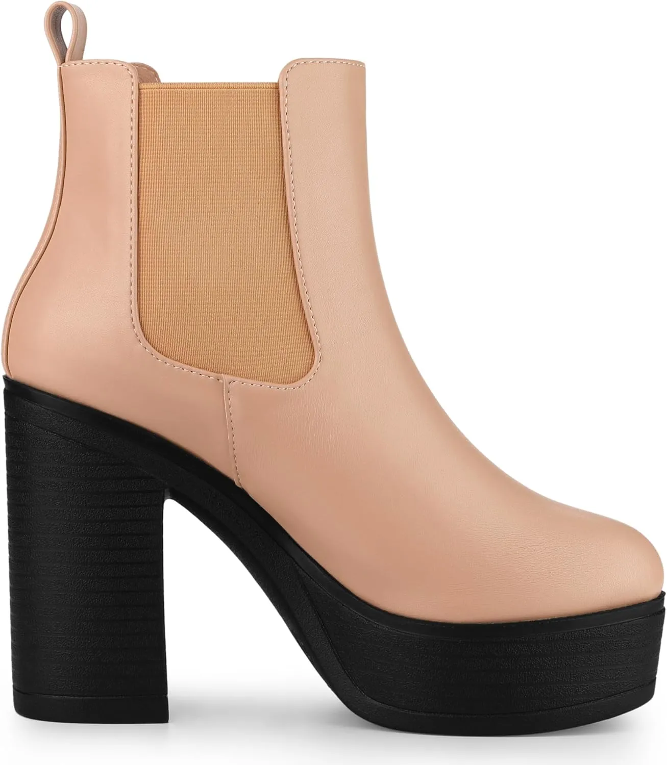 Allegra K Women's Platform Chunky High Heels Chelsea Ankle Boots