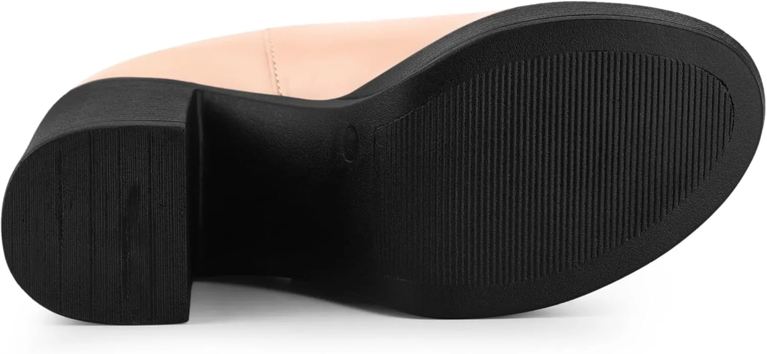 Allegra K Women's Platform Chunky High Heels Chelsea Ankle Boots
