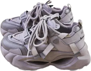 Black & Gold Walking Cute Sneakers for Women Platforms Dad Shoes Lace-up 1.8" Rubber Thick Sole Height Increase Cute Walking Shoes