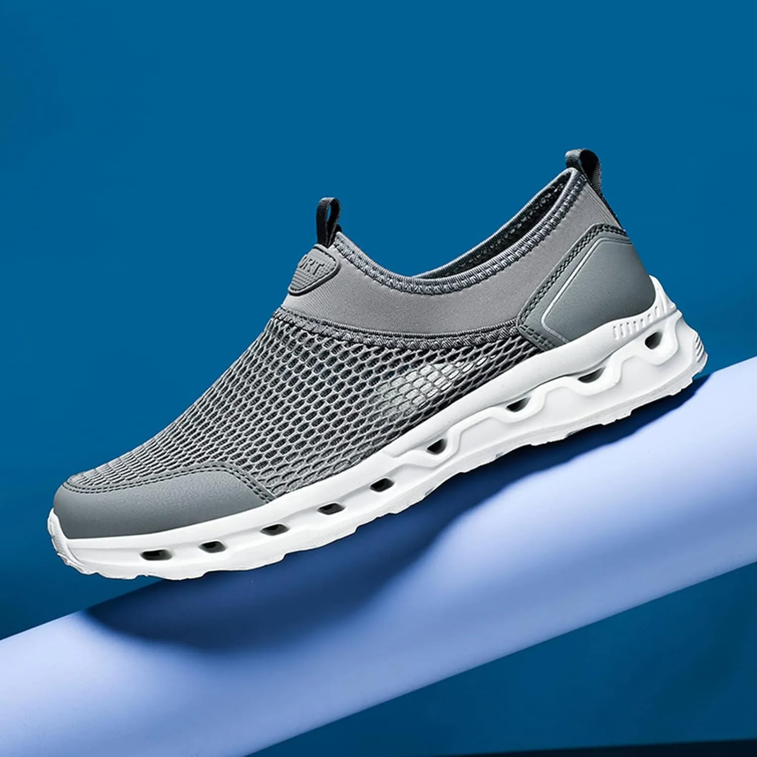 Breathable Diabetic Shoes for Men Lightweight Breathable Slip on Running Shoe Lightweight Elderly Slip on Shoes