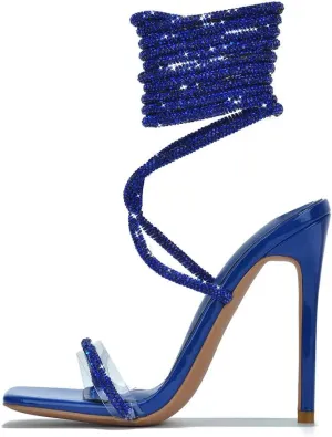 Cape Robbin Bellisimo Rhinestone Rope Strappy High Heels (Bellisimo)