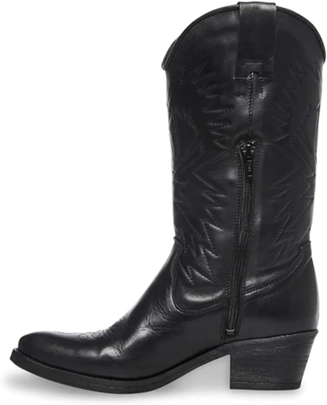 Cowgirl Boots Women Knee High Low Heel Cowboy Western Boots Embroidery Wide Calf Chunky Heel Fashion Classic Boot Pull-On