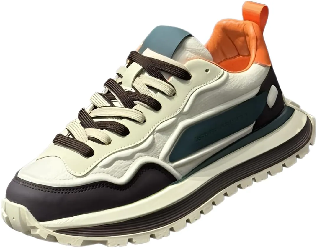 [Ellniges]Chunky SoleMen's Casual Dad Shoes, Breathable ers with Thickened Platform for Height Increase, Non-Slip Gym & Outdoor Walking Shoes, Lightweight Urban Lifestyle Footwear for Men