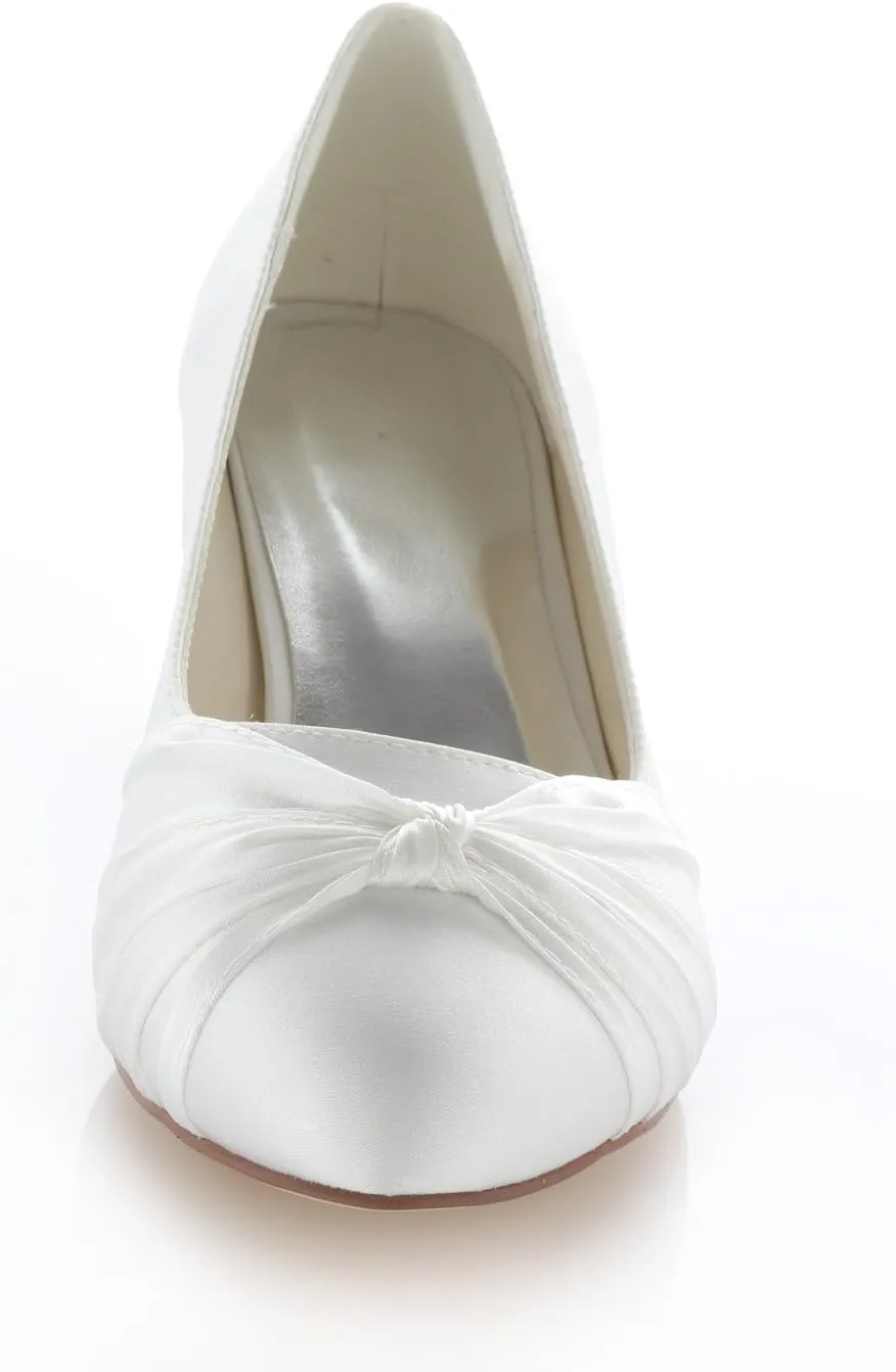 Emily Bridal Lace Mother Shoes Round Toe Wedding Shoes Bridal Shoes