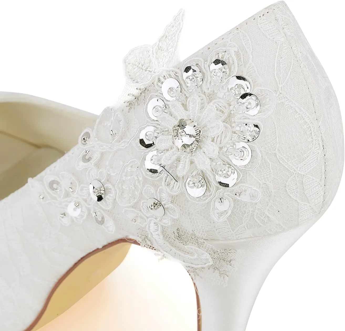 Emily Bridal Wedding Shoes Lace Wedding Shoes Ivory Lace Peep Toe High Heel Bridal Shoes