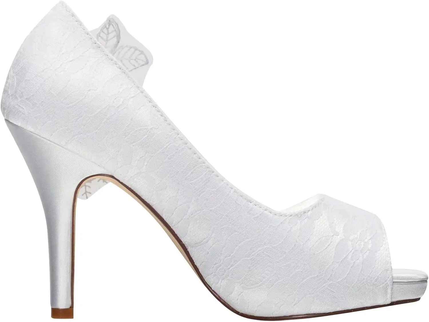 Emily Bridal Wedding Shoes Lace Wedding Shoes Ivory Lace Peep Toe High Heel Bridal Shoes