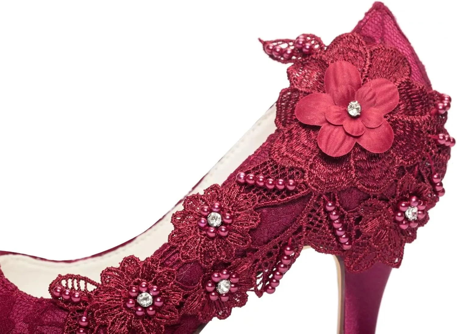 Emily Bridal Wedding Shoes Lace Wedding Shoes Ivory Lace Peep Toe High Heel Bridal Shoes