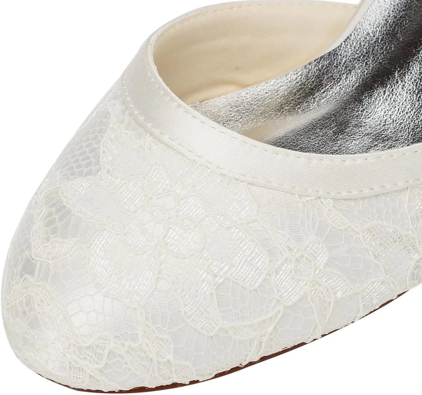 Emily Bridal Wedding Shoes Women's Lace Satin Stiletto Heel Pumps Sandals