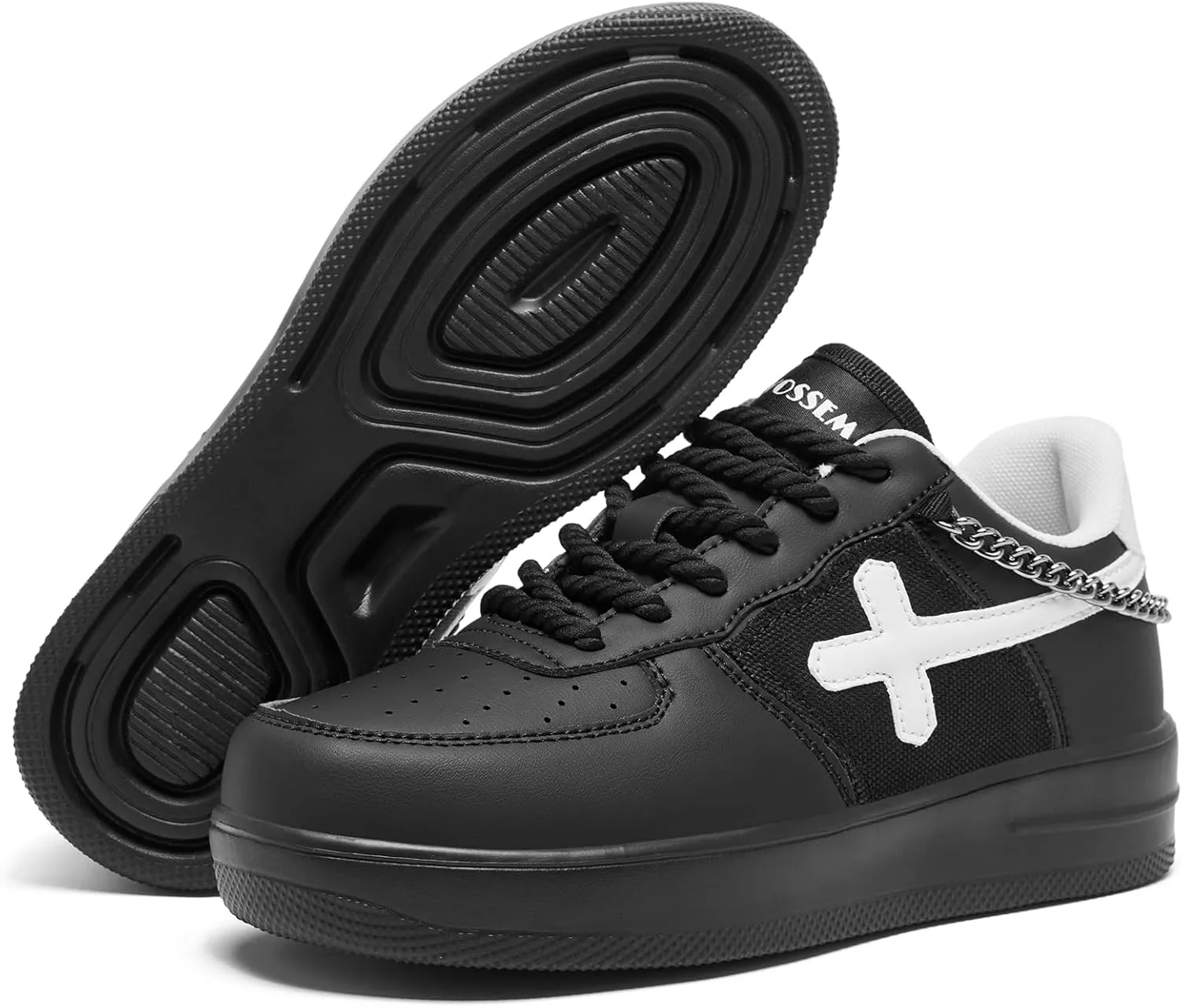 FANVOSSEM Chunky Platform Sneakers for WomenWomen's Comfy Sparkly Dad Shoes Lace-Up Casual Walking & Sport Work Sneaker