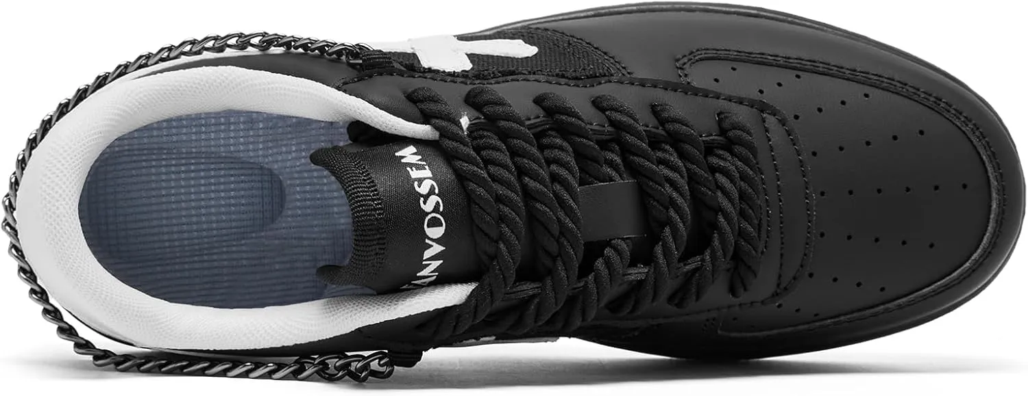 FANVOSSEM Chunky Platform Sneakers for WomenWomen's Comfy Sparkly Dad Shoes Lace-Up Casual Walking & Sport Work Sneaker