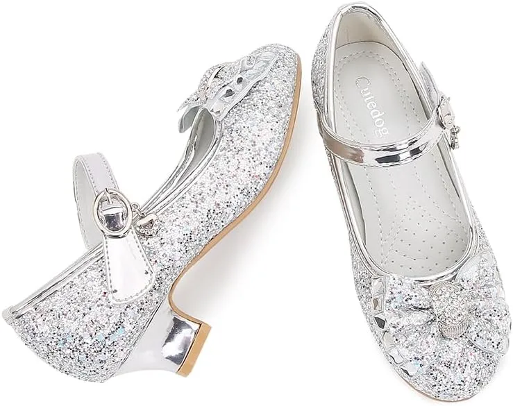 Girls Dress Shoes Prom Shoes Wedding Shoes Low Heel Glitter Toddler Shoes