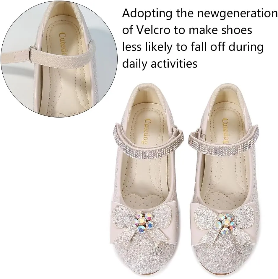 Girls Dress Shoes Prom Shoes Wedding Shoes Low Heel Glitter Toddler Shoes
