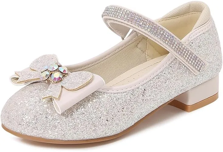 Girls Dress Shoes Prom Shoes Wedding Shoes Low Heel Glitter Toddler Shoes