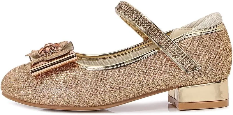 Girls Dress Shoes Prom Shoes Wedding Shoes Low Heel Glitter Toddler Shoes