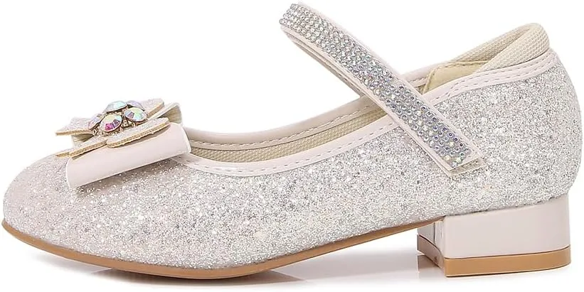 Girls Dress Shoes Prom Shoes Wedding Shoes Low Heel Glitter Toddler Shoes