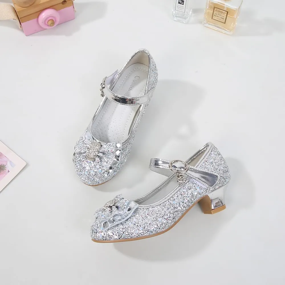 Girls Dress Shoes Prom Shoes Wedding Shoes Low Heel Glitter Toddler Shoes