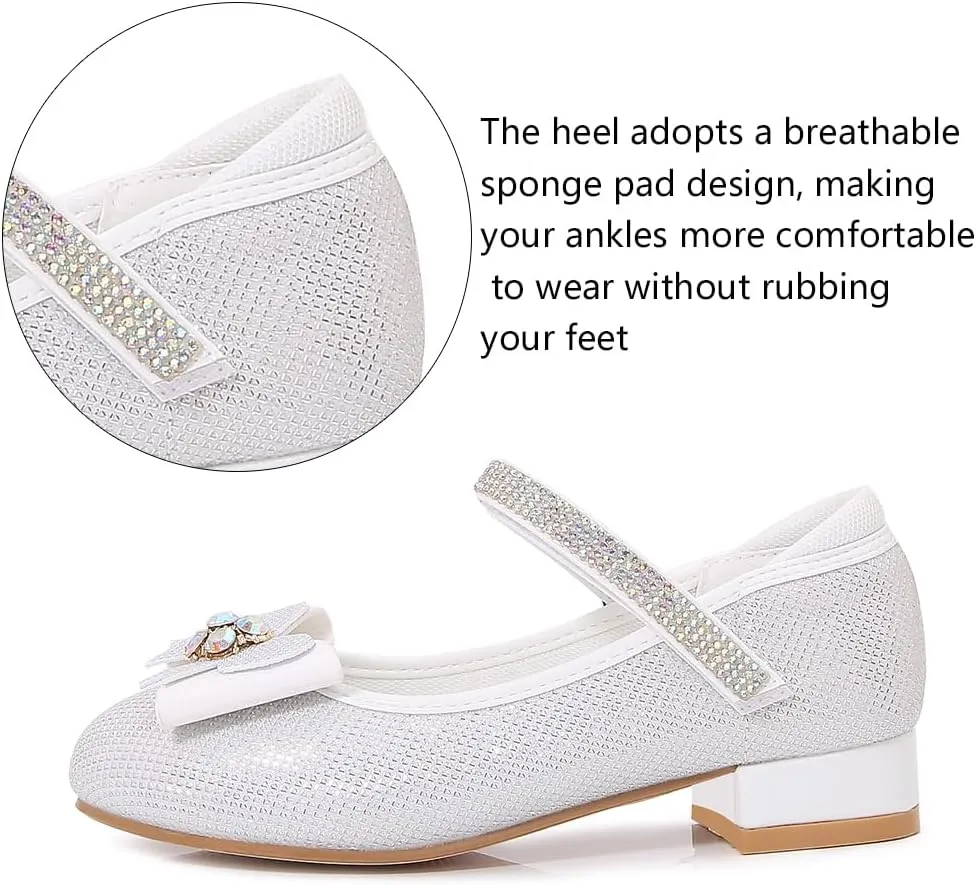 Girls Dress Shoes Prom Shoes Wedding Shoes Low Heel Glitter Toddler Shoes