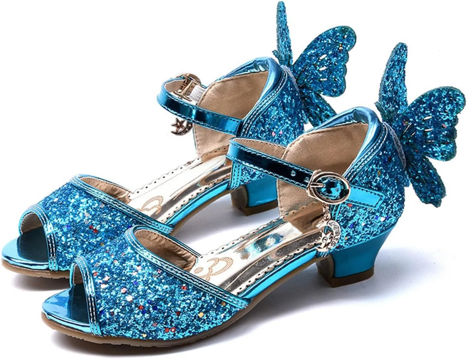 Girls Sandals for Big Kid Girls High Heels Blue Children's Sandals Shoes For The Children