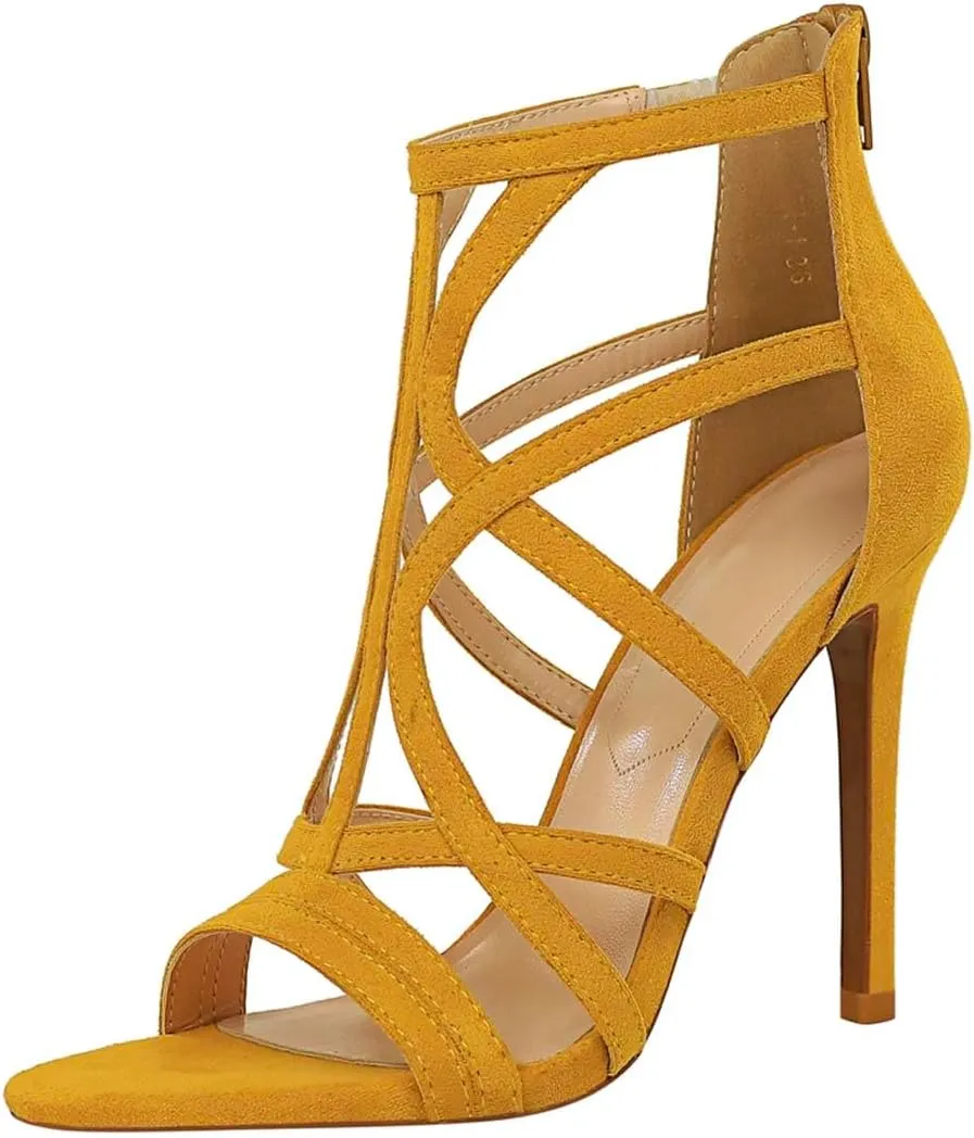 JOEupin Womens Open Toe High Heels Shoes Stiletto Dress Sandals