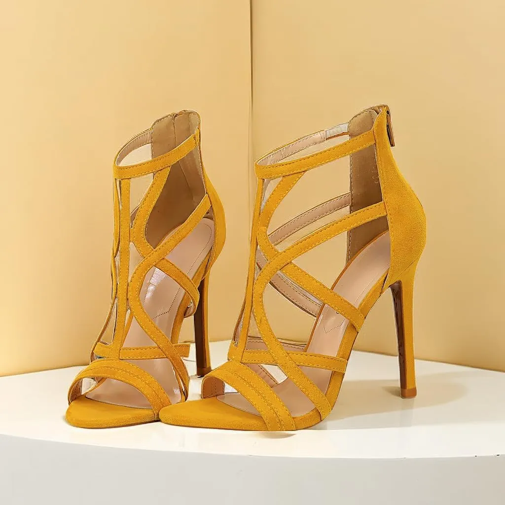 JOEupin Womens Open Toe High Heels Shoes Stiletto Dress Sandals