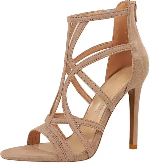 JOEupin Womens Open Toe High Heels Shoes Stiletto Dress Sandals