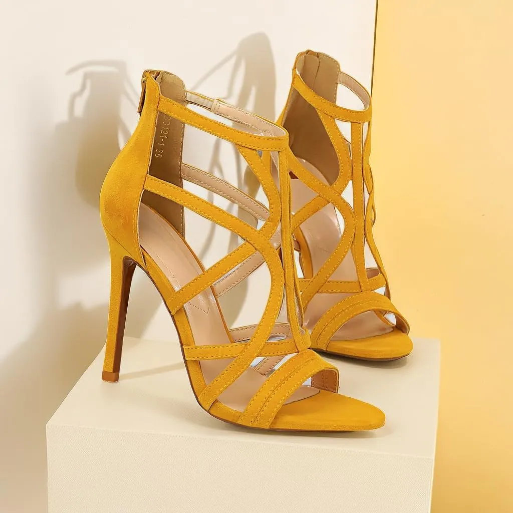 JOEupin Womens Open Toe High Heels Shoes Stiletto Dress Sandals