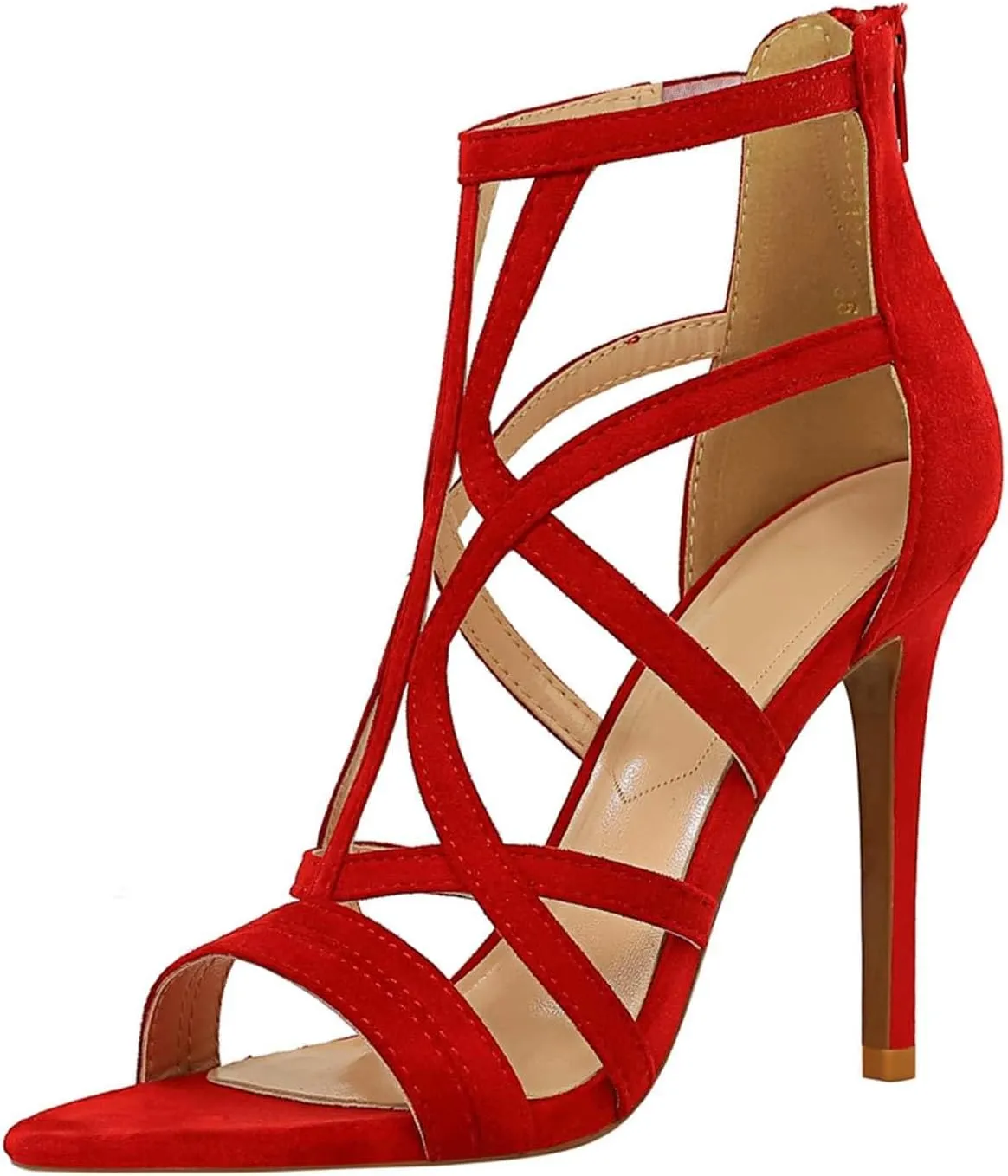 JOEupin Womens Open Toe High Heels Shoes Stiletto Dress Sandals