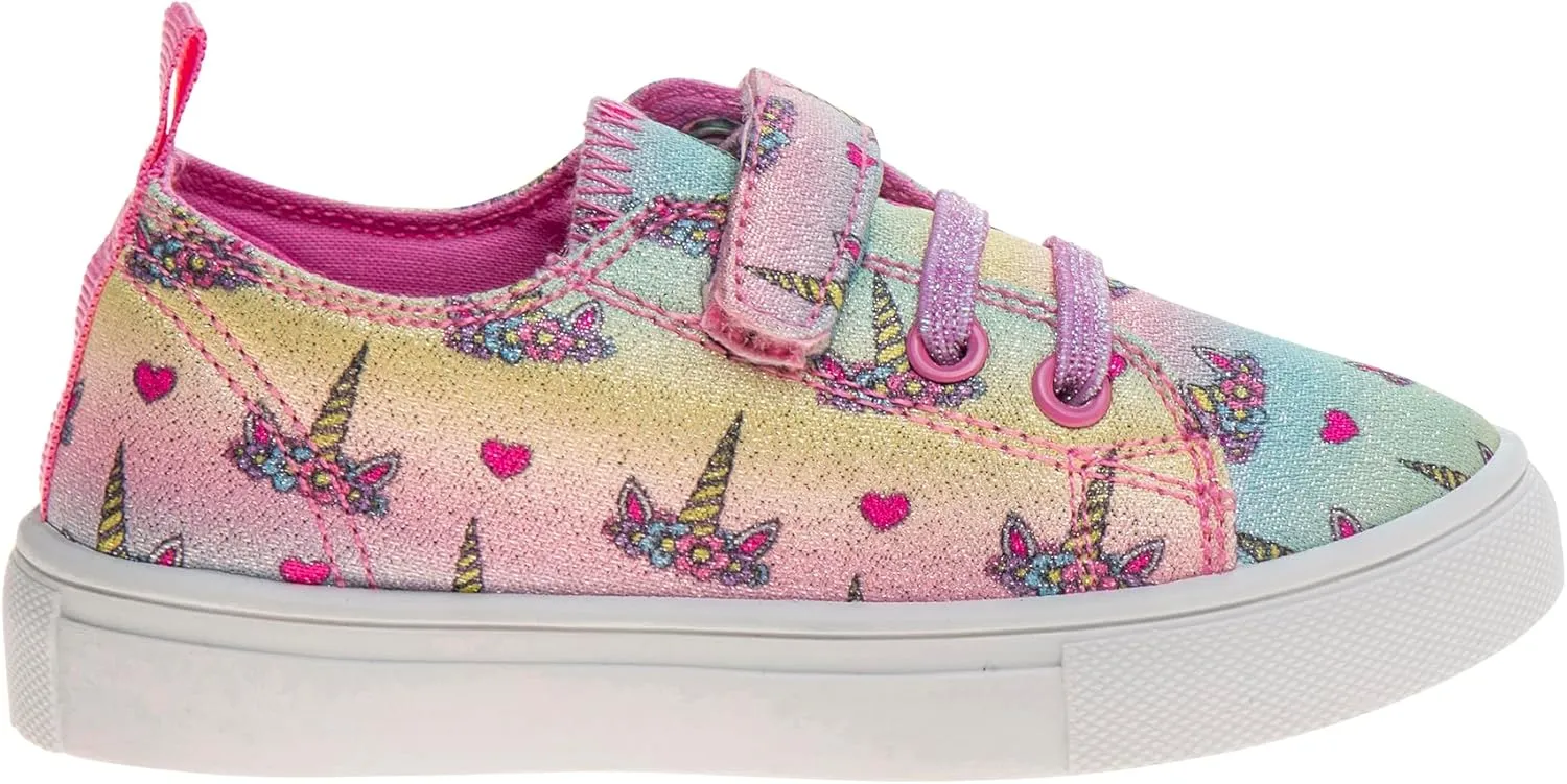 Josmo Girl's Slip on Sparkle Canvas Fashion Tennis (Toddler-Little Kid)