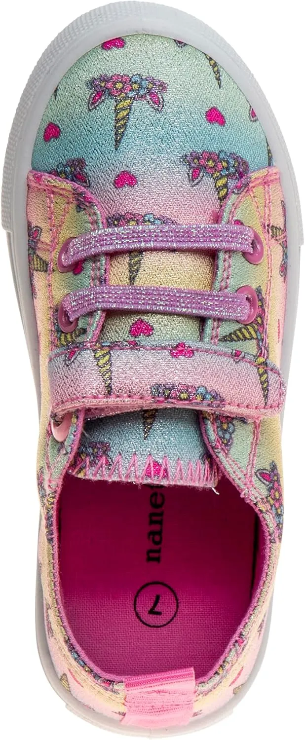 Josmo Girl's Slip on Sparkle Canvas Fashion Tennis (Toddler-Little Kid)