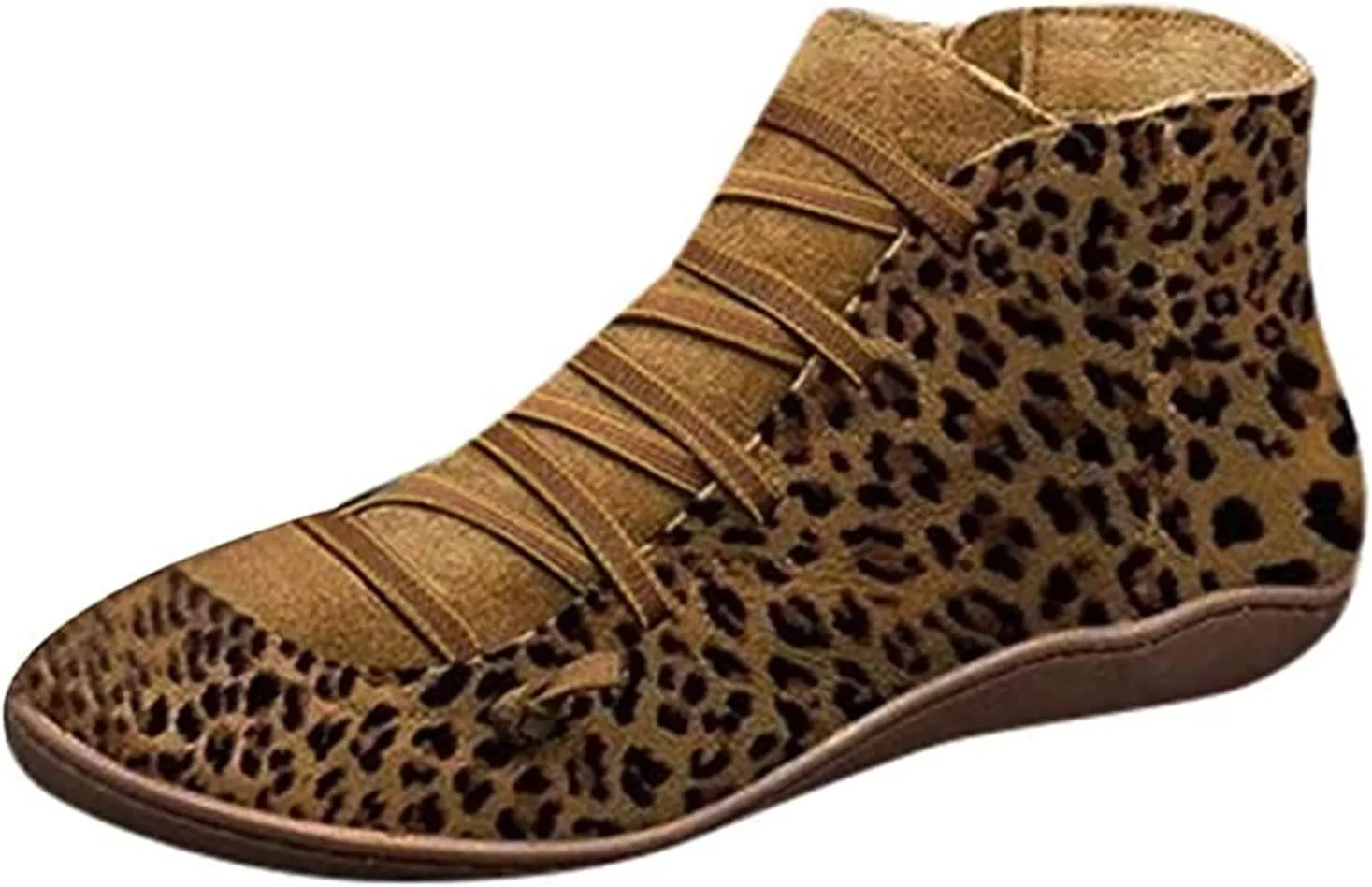 Lausiuoe Boots For Women Ankle Booties Flat Short Boots Side Zipper Shoes Western Casual Dressy Fashion Boot Pull-On
