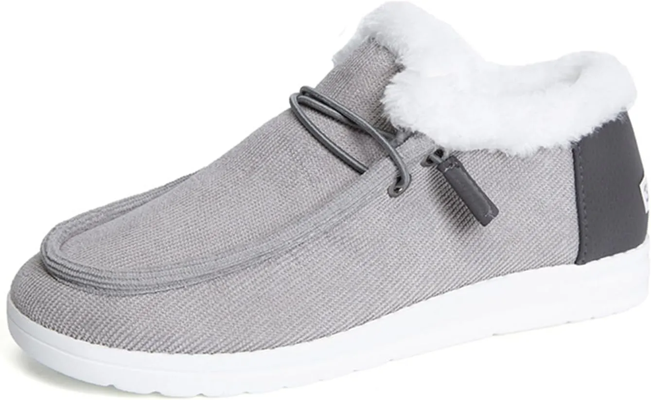 Lausiuoe Boots For Women Ankle Booties Winter Snow Boots Classic Fuzzy Fur Lining Fashion Slip On Warm Casual Loafers