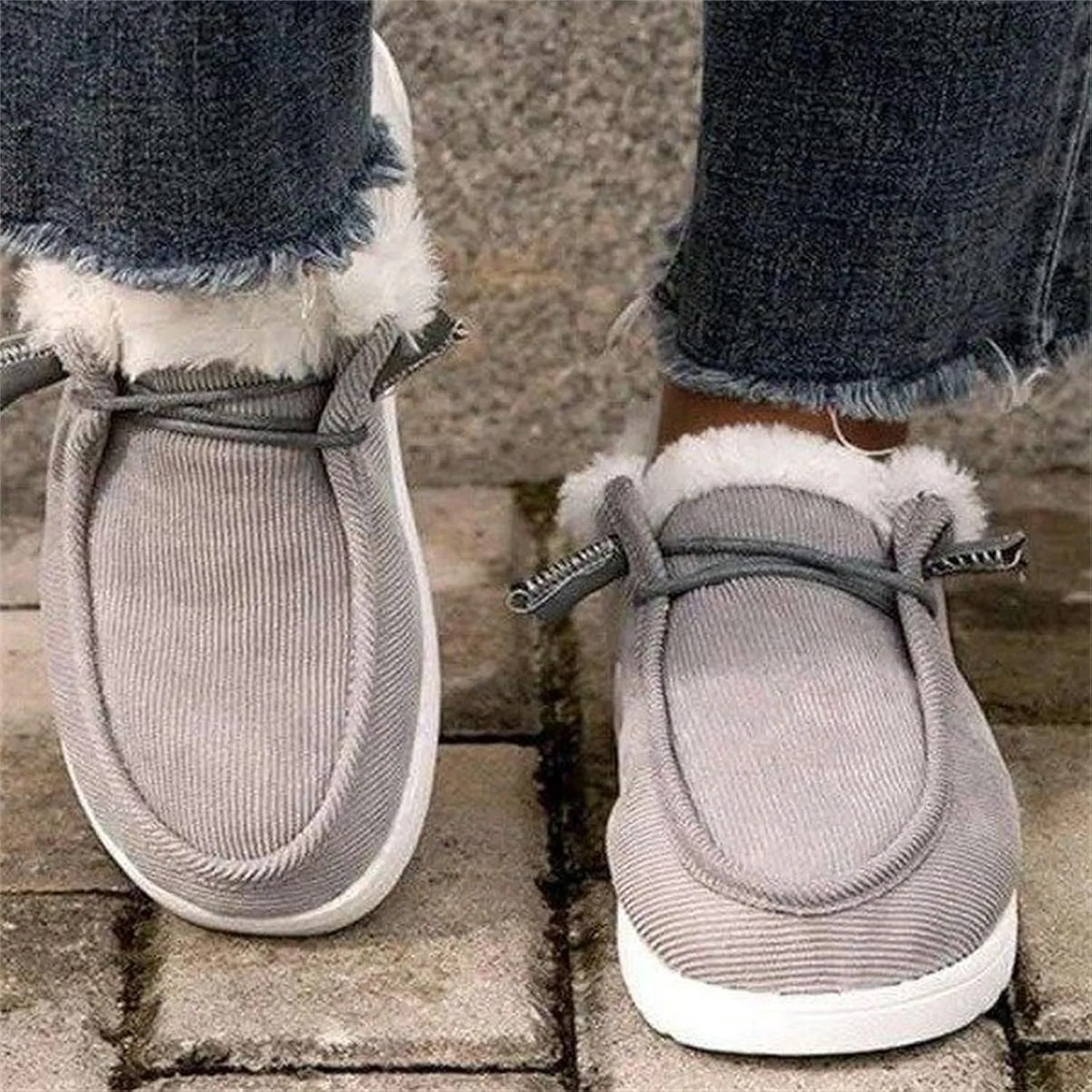 Lausiuoe Boots For Women Ankle Booties Winter Snow Boots Classic Fuzzy Fur Lining Fashion Slip On Warm Casual Loafers