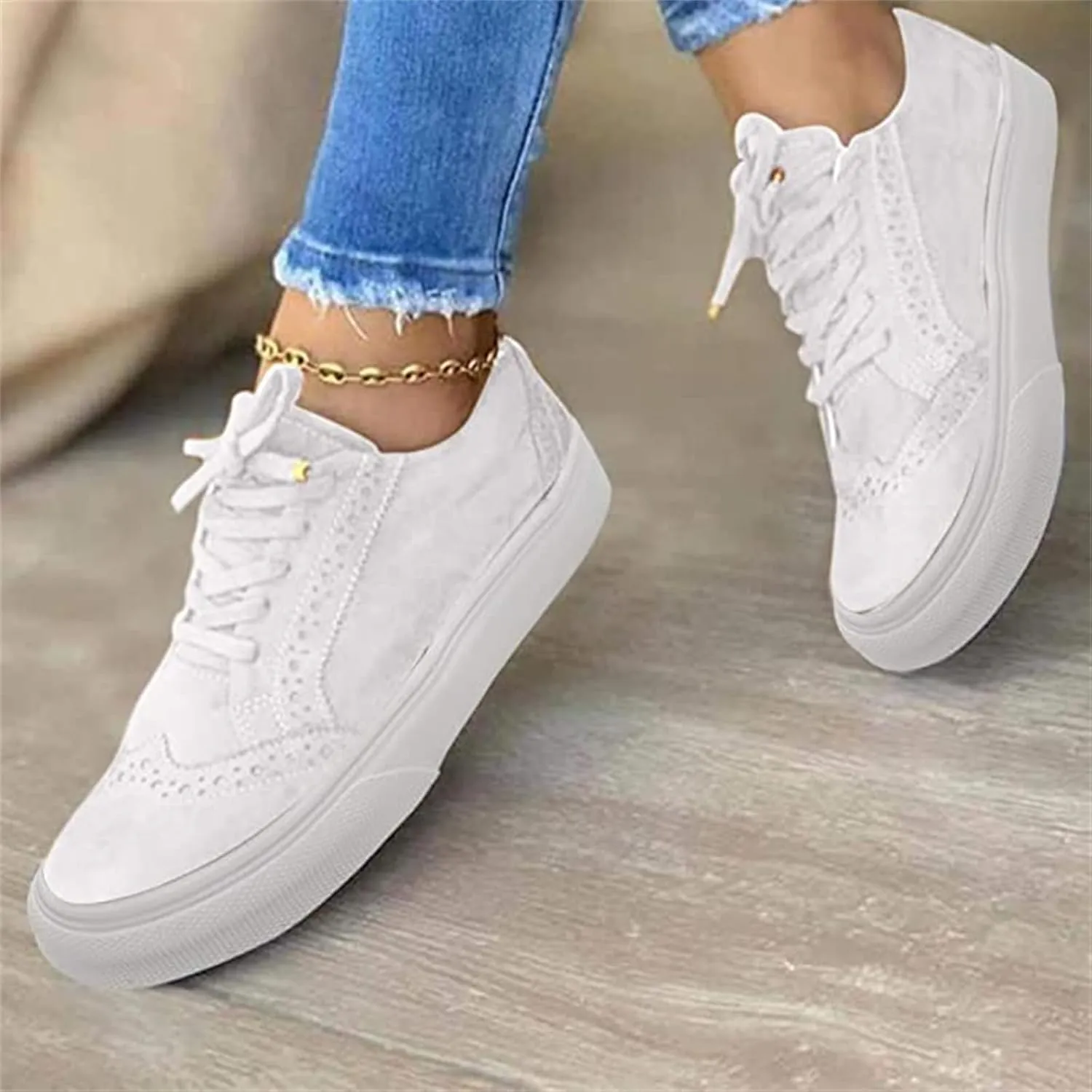 Lausiuoe Shoes For Women Dressy Flats Canvas Loafers Comfortable Casual Fashion Walking Classic Lightweight Slip On Sneakers