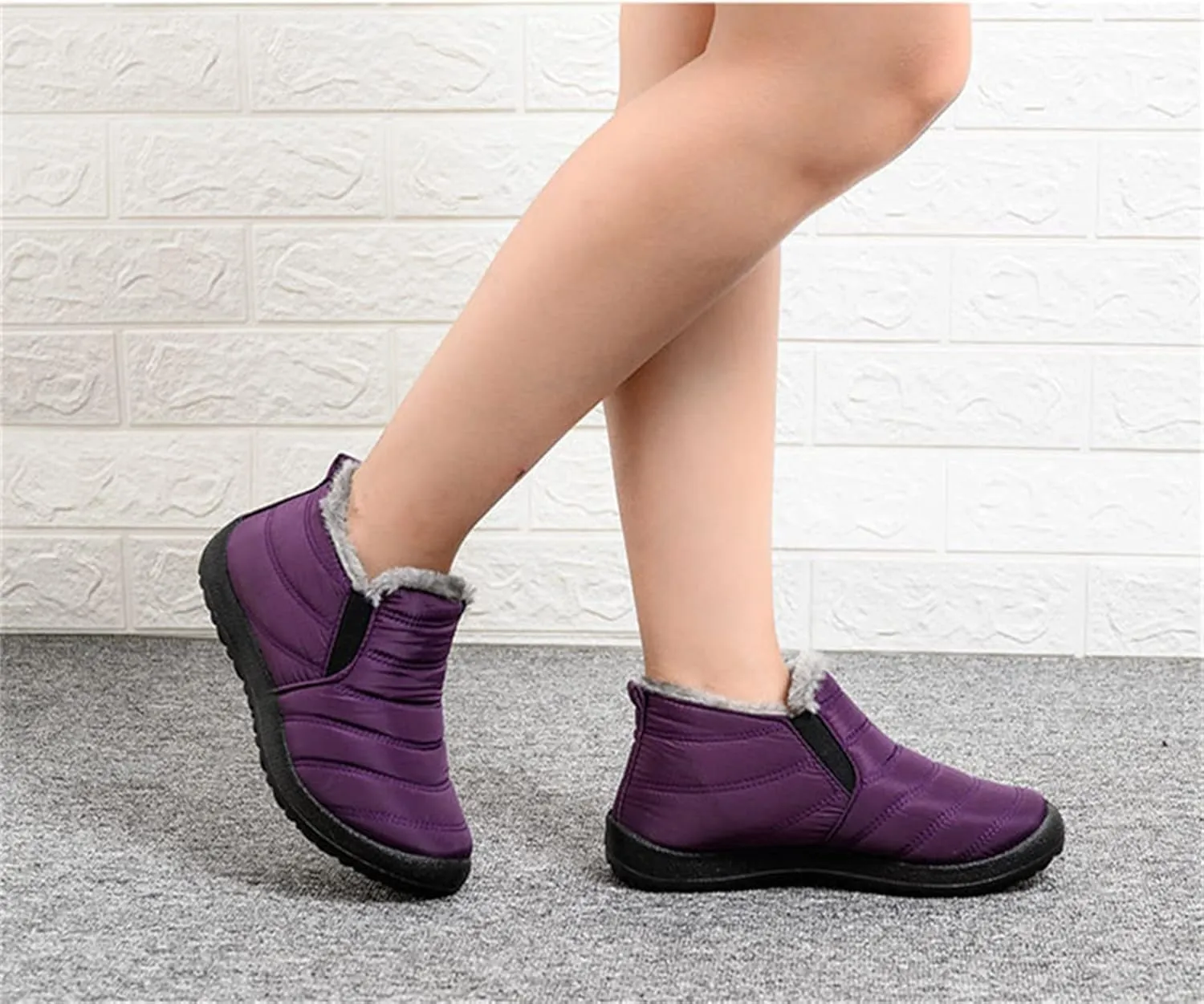 Lausiuoe Snow Boots For Women Waterproof Insulated Non Slip Winter Fur Lined Lining Warm Ankle Booties Outdoor Shoes