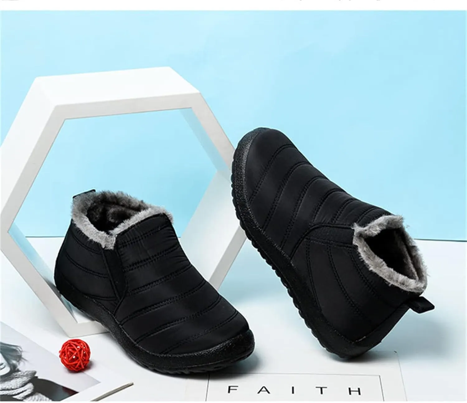 Lausiuoe Snow Boots For Women Waterproof Insulated Non Slip Winter Fur Lined Lining Warm Ankle Booties Outdoor Shoes