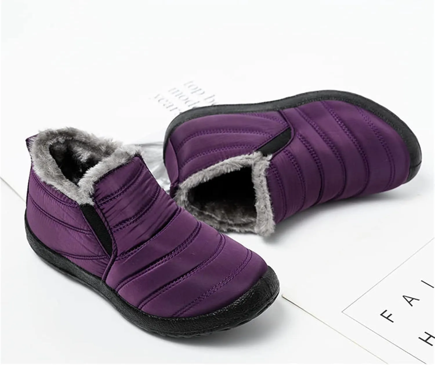 Lausiuoe Snow Boots For Women Waterproof Insulated Non Slip Winter Fur Lined Lining Warm Ankle Booties Outdoor Shoes