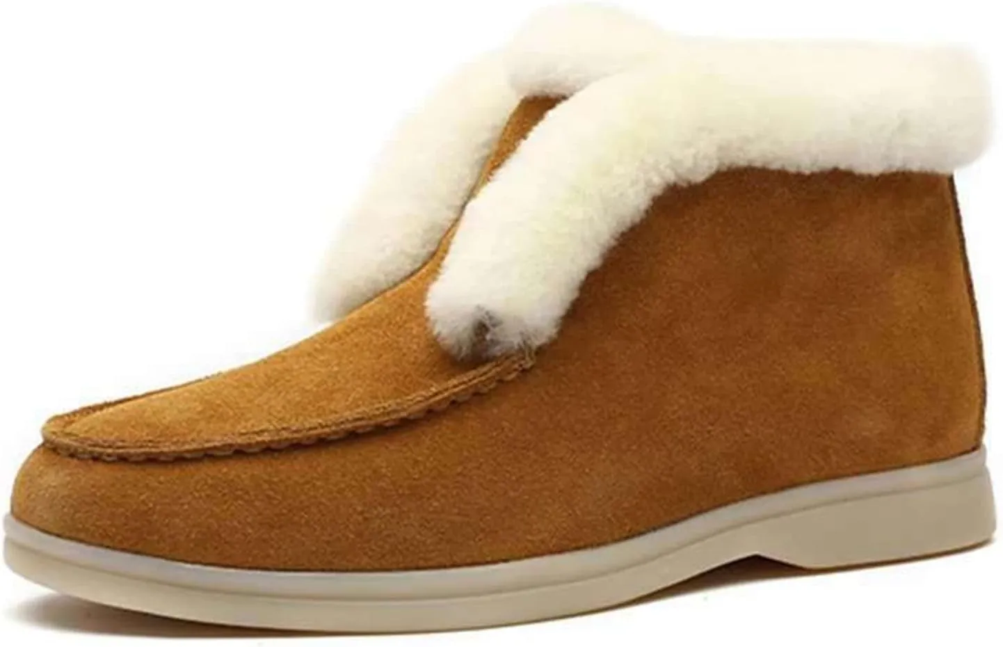 Lausiuoe Womens Winter Boots With Fur Lined Fuzzy Ankle Bootie Warm Fluffy House Shoes Silp On Casual Loafers Slippers