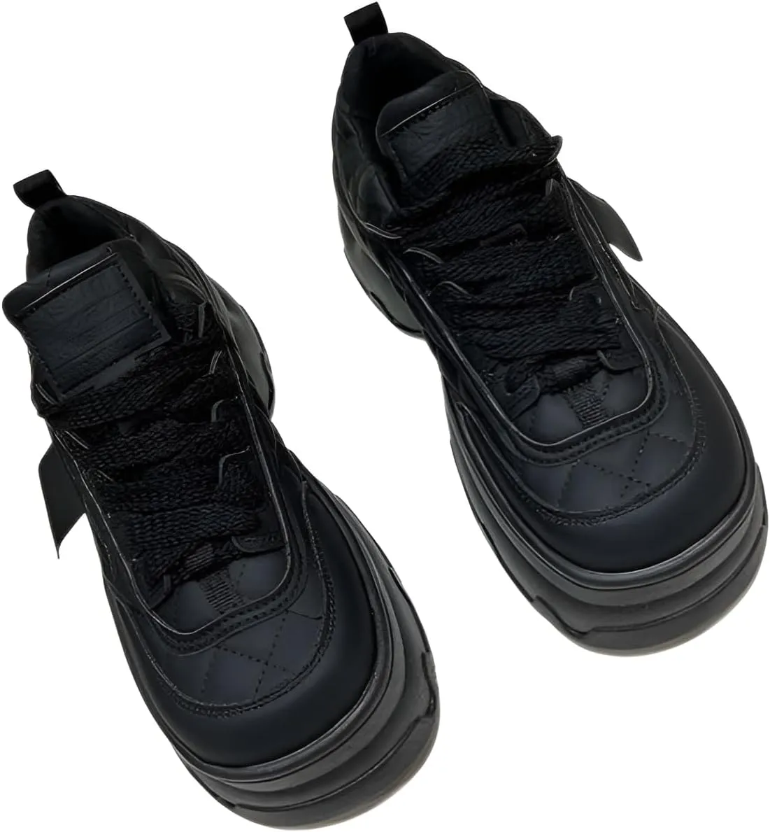 lilaBelle]Women's Platform SneakersThick Sole Height Increase Breathable Athletic Walking Shoes, Lightweight Fashion Dad Shoes for Fall, Non-Slip Casual Wear with Cushioned Insole Black