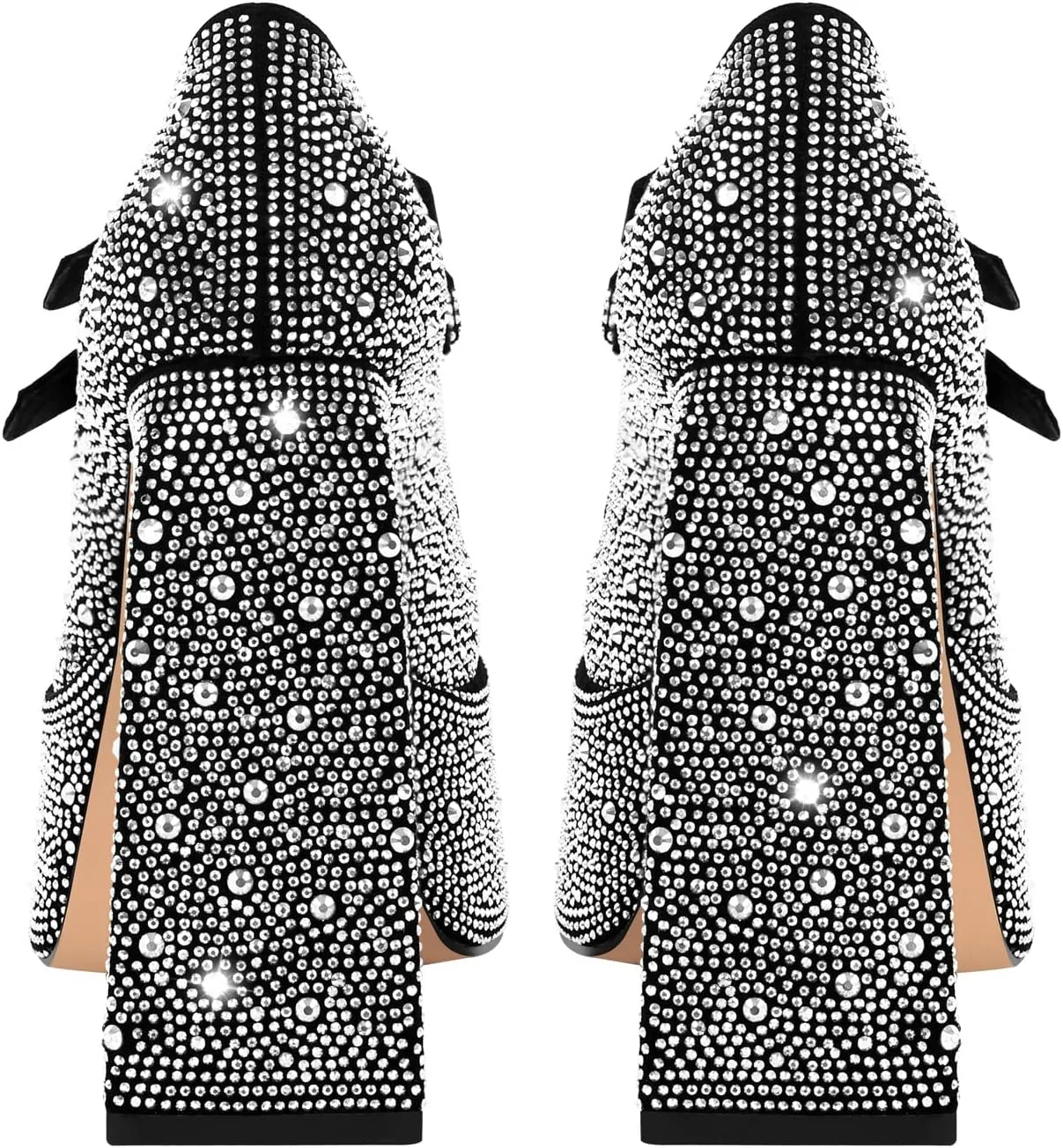 LISHAN Women's Platform 5.9in Super High Heels Pumps Slip On Pointed Toe Sandals