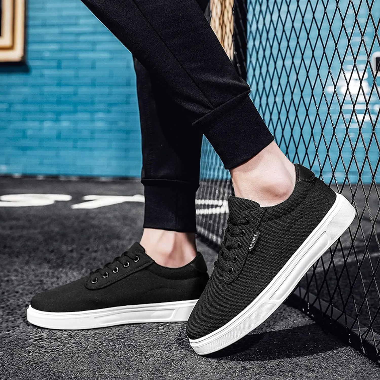 Men Casual Shoes Fashionable and Simple Solid Color New Pattern Flat Bottomed Comfortable Lace Up Mens Dress Shoe Size 9, 8.5