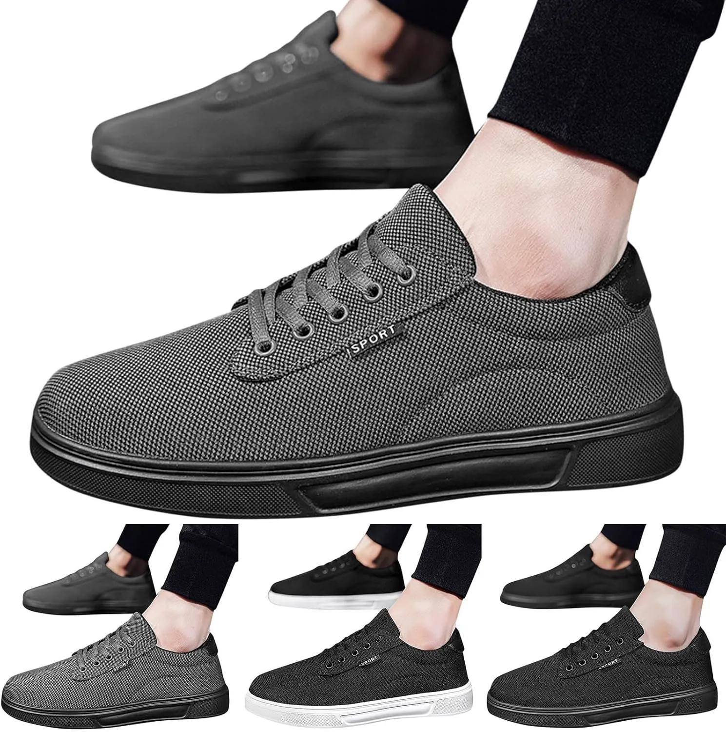 Men Casual Shoes Fashionable and Simple Solid Color New Pattern Flat Bottomed Comfortable Lace Up Mens Dress Shoe Size 9, 8.5