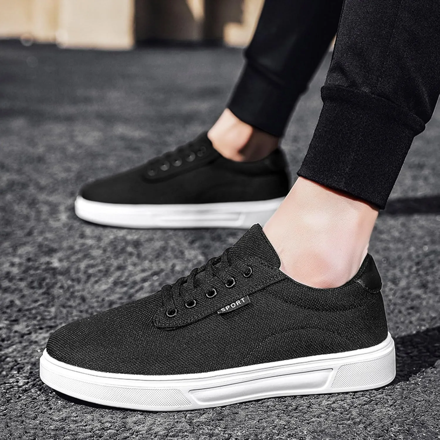 Men Casual Shoes Fashionable and Simple Solid Color New Pattern Flat Bottomed Comfortable Lace Up Mens Dress Shoe Size 9, 8.5