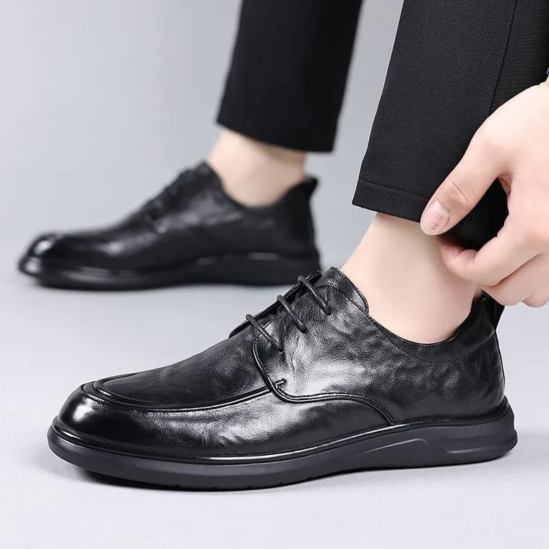 Men's Classic Dress Shoes Patent Leather Lace-Up Oxfords for Men Comfortable Formal Business Wedding Shoes