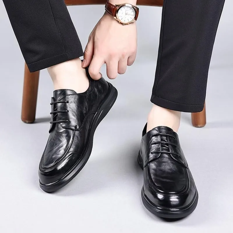Men's Classic Dress Shoes Patent Leather Lace-Up Oxfords for Men Comfortable Formal Business Wedding Shoes