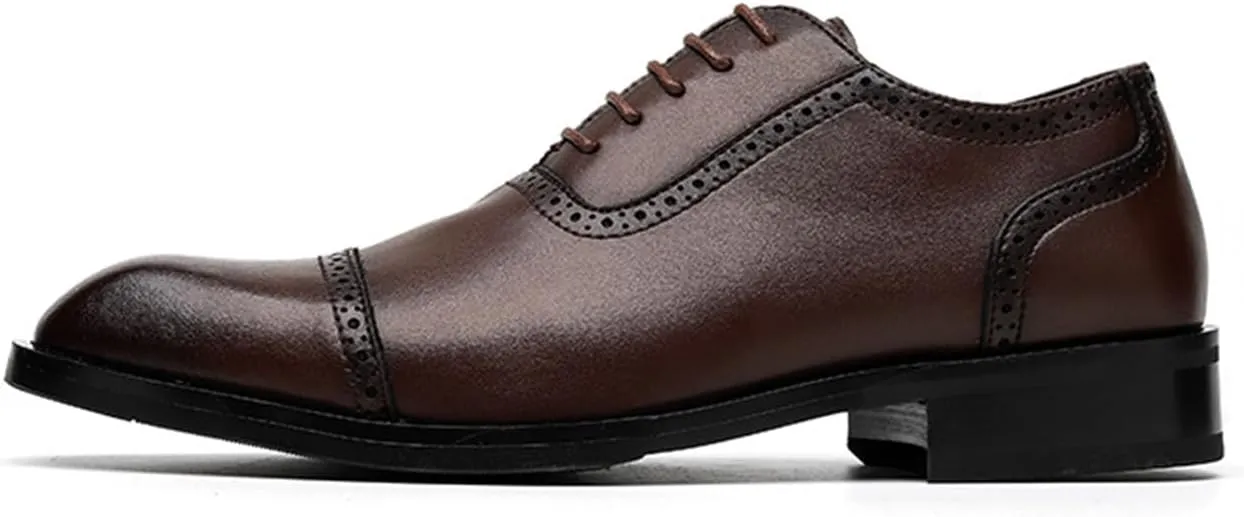 Men's Classic Modern Formal Oxford Brogues Lace Up Dress Shoes Elegant Wedding Shoes for Men