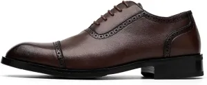 Men's Classic Modern Formal Oxford Brogues Lace Up Dress Shoes Elegant Wedding Shoes for Men