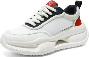 Men's Comfy Lightweight Casual Tennis Dad Shoes Running Shoe Platform Thick Sole Height Increase Walking Sneakers