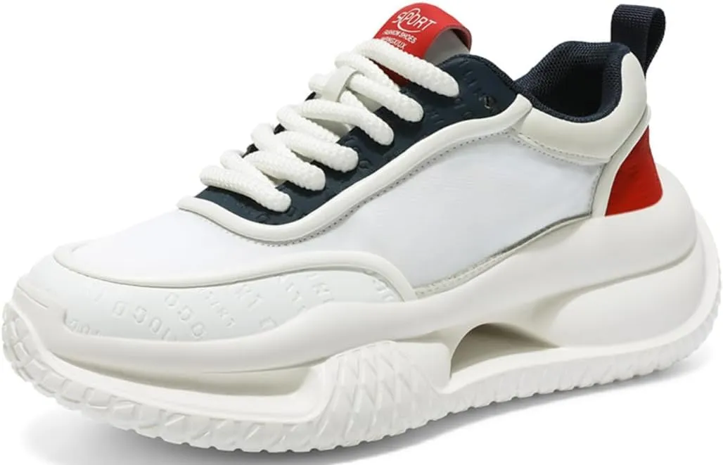Men's Comfy Lightweight Casual Tennis Dad Shoes Running Shoe Platform Thick Sole Height Increase Walking Sneakers