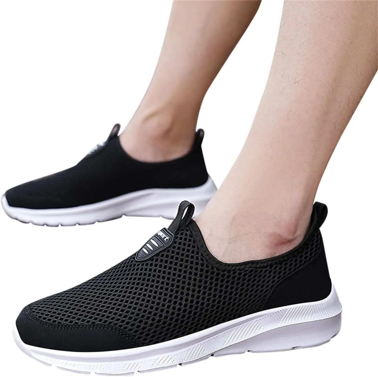 Men's Mesh Sneakers Mens Slip On Sneakers Wide Width Waterproof Shoes for Women Comfortable Dressy Slip on Loafers for Men Black Sneakers for Women